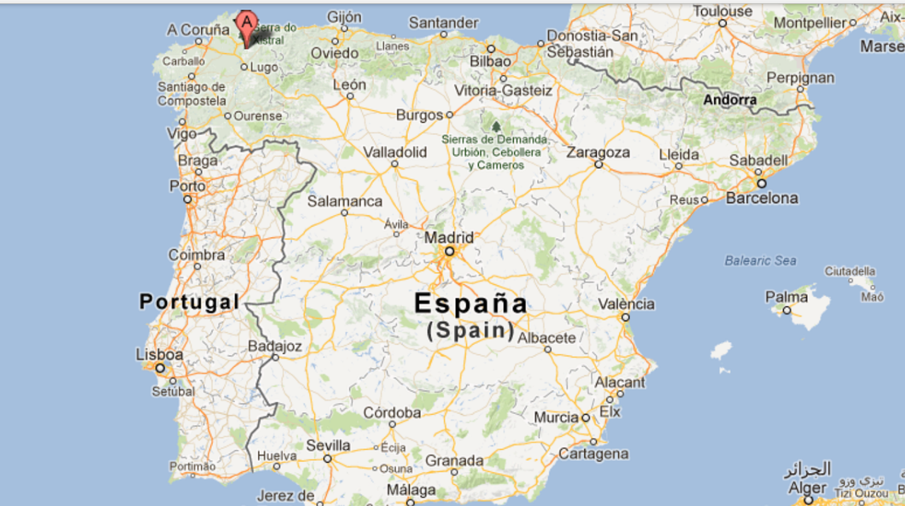 Situación de las instalaciones en el noroeste español