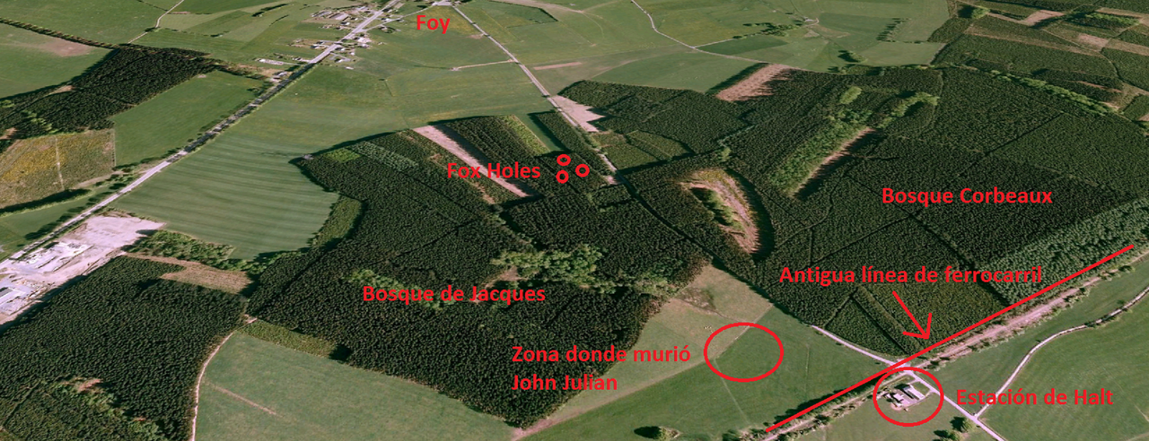 Vista aérea de la zona del Bosque de Jacques