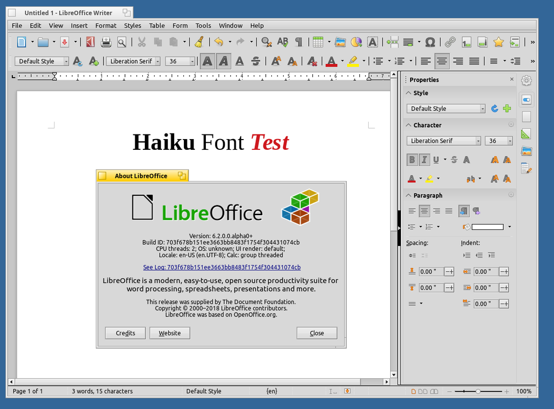 Native Haiku UI for LibreOffice