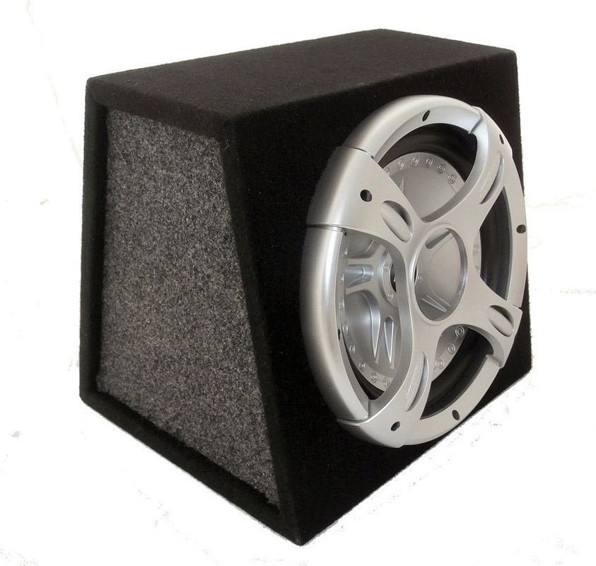 SUBWOOFER AUTO 10" ATTIVO AMPLIFICATO 1500 WATT 25CM. BOX