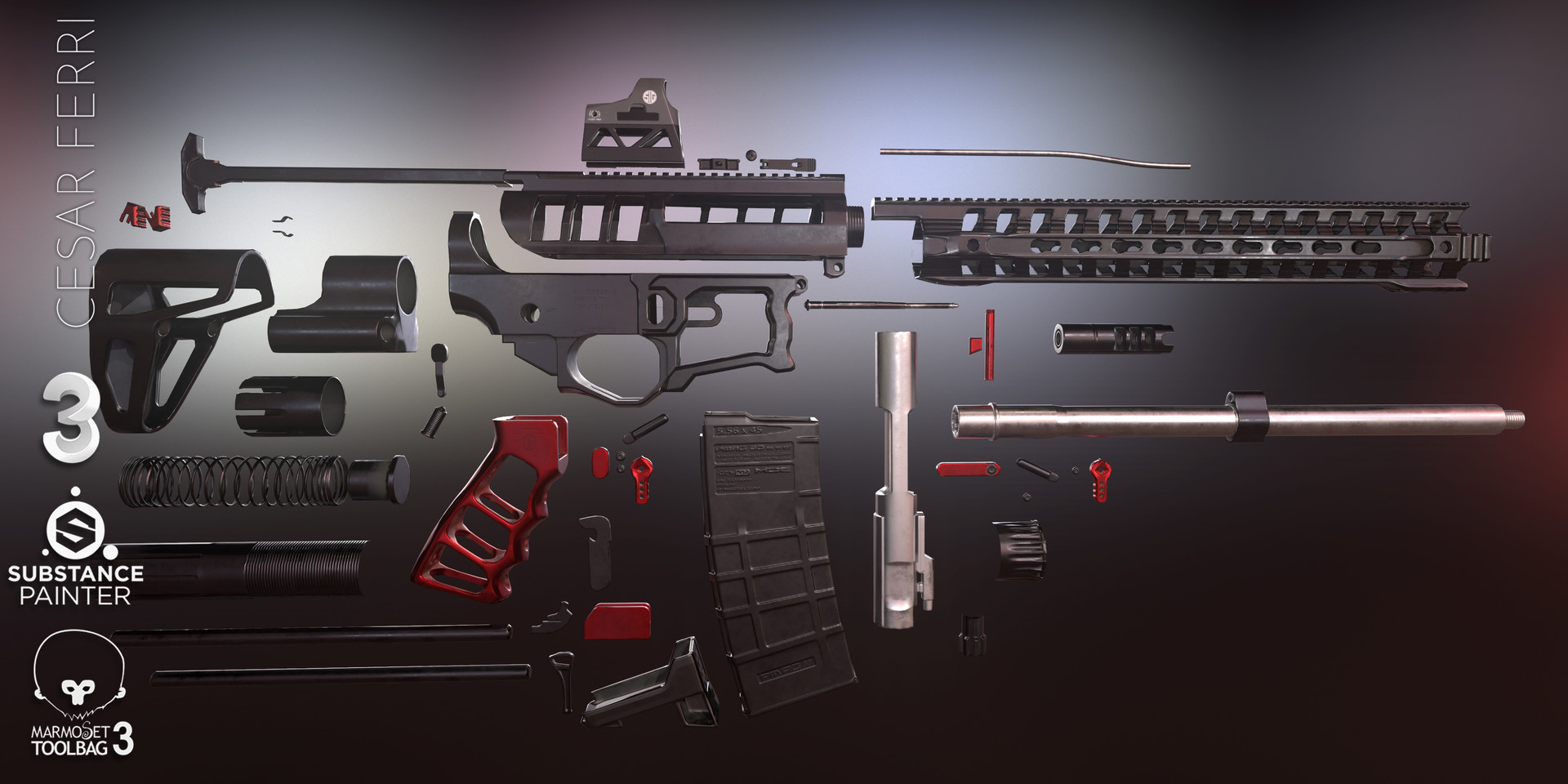 AR 15 Assault Rifle 2022 - Free Daz 3D Models.