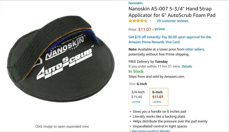 Nanoskin As-007 5-3/4 Hand Strap Applicator for 6 Autoscrub Foam Pad