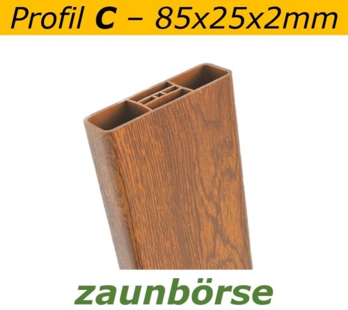 Muster 1-A Kunststoff Zaunlatte 85x25mm weiß Kunststoffzaun Gartenzaun Balkon