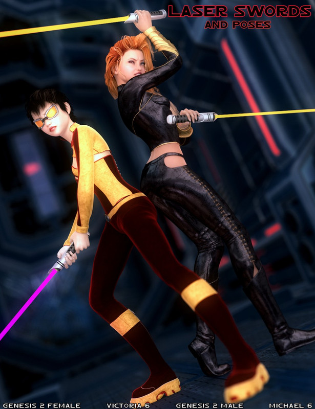 00 main laser sword and poses daz3d