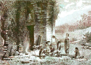 Javanen offeren bij Tjandi Parikesit