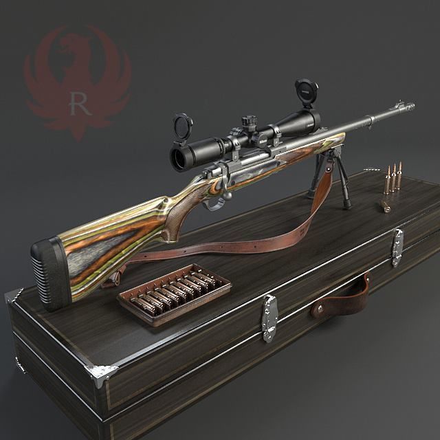 ruger guide gun 3d model animated