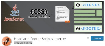 Head and Footer Scripts Inserter Head and Footer Scripts Inserter por Space X-Chimp