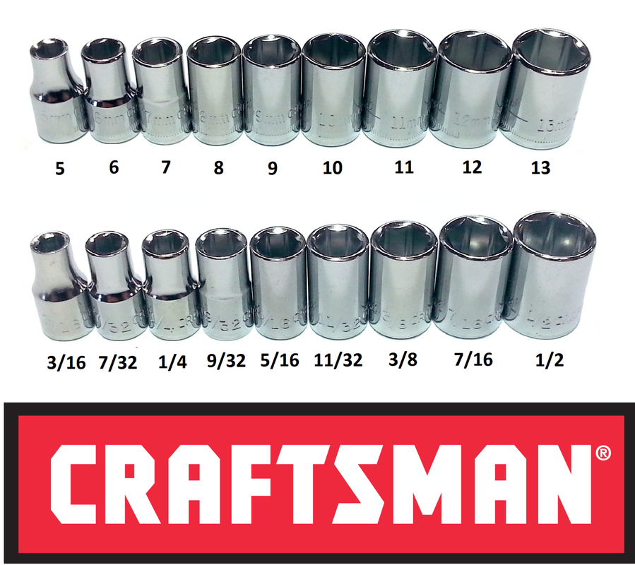 Bulk Packaged 1/4 Inch Drive 12 Point Shallow Socket Set - SAE ...