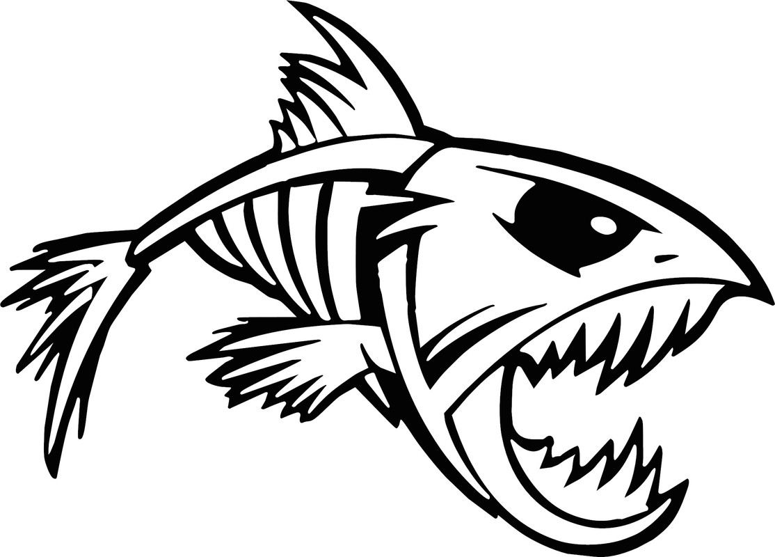 Angry Fish IV fishing logo sticker decal angling fly ...