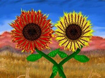 Celtic sunflowers painting