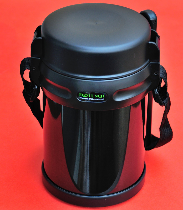 Large big Bento lunch box with 3 containers THERMOS keep warm or cold