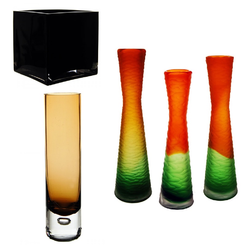 Don't worry about color washing off for these colored glass vases. The color is infused in the glass.