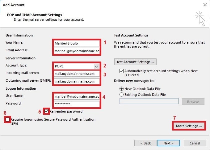 how to set up two email accounts in outlook 2000