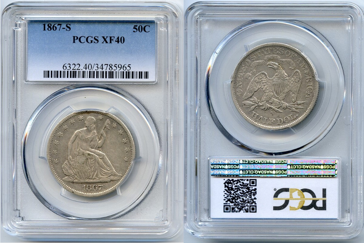 GFRC Open Set Registry - Jonjrl Coins 1867 Seated  50C