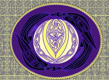 Celtic raven moon knot painting unframed