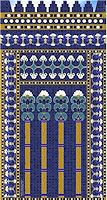 Ishtar Gate wall of flowers painting