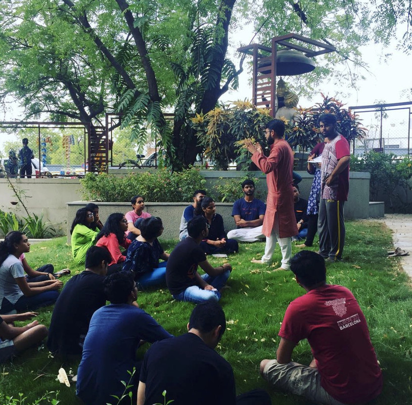 Tanul Gupta (@haxins) addressing a gathering at CMA