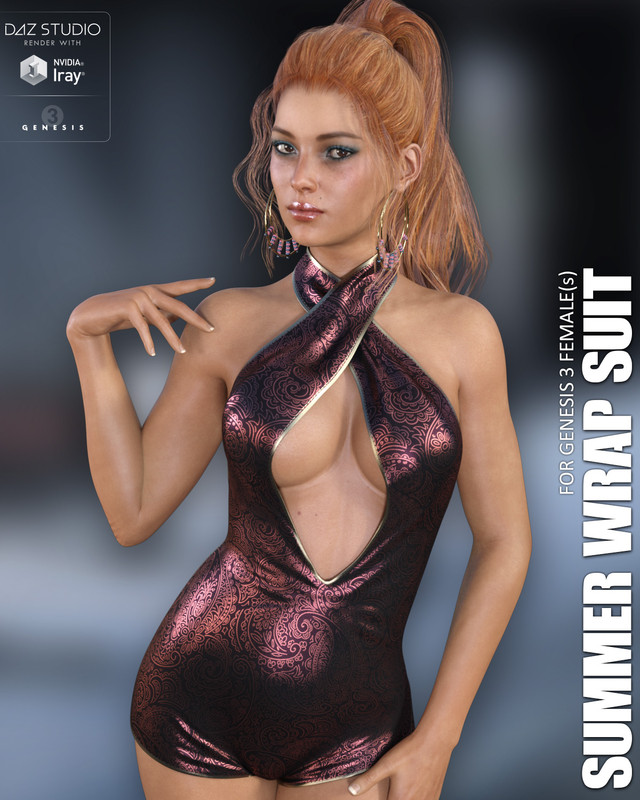 Summer Wrap Suit for Genesis 3 Females by lilflame