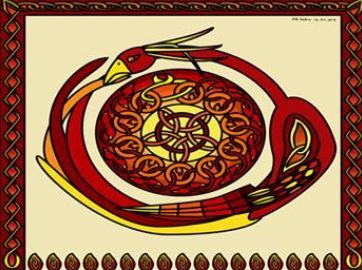 PHoenix Sun Wheel Celtic knot painting