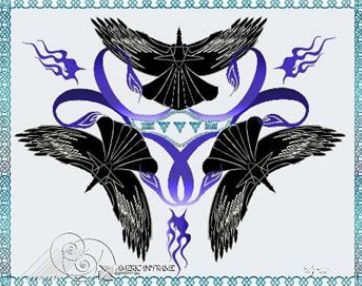 Celtic crows knot painting
