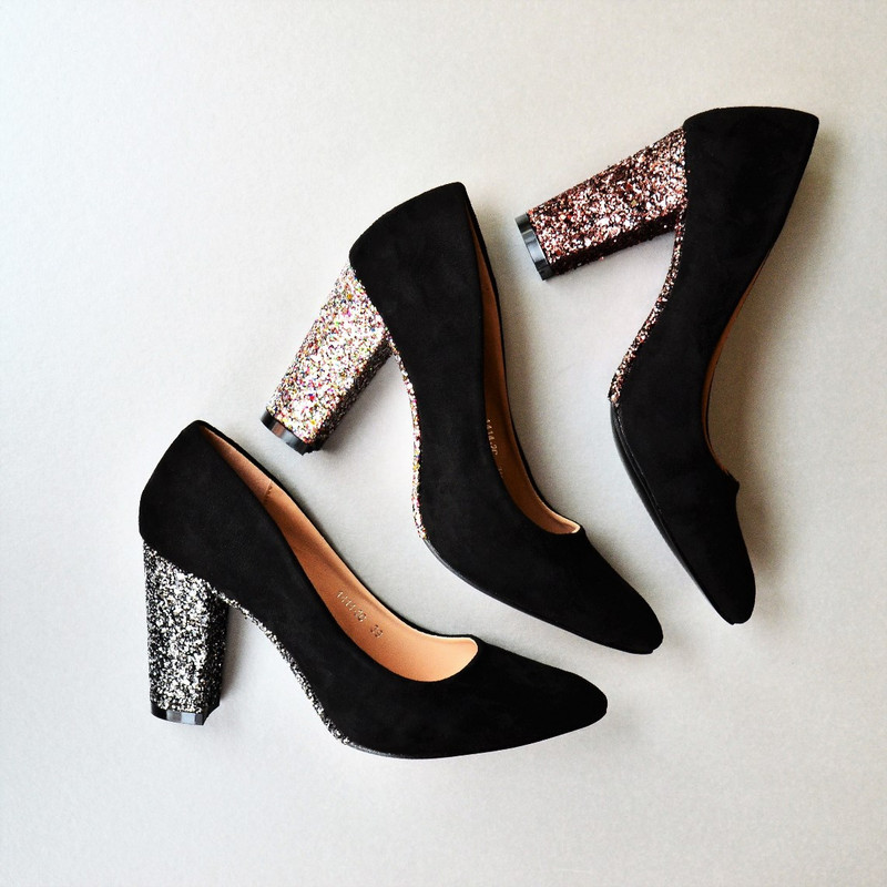 Bottines Femme talon bottier haut soirée Cour Chaussures Paillettes Noir Bureau Soirée Escarpins Taille