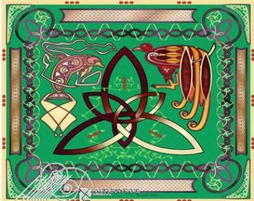 Celtic bird and dolphin knot painting