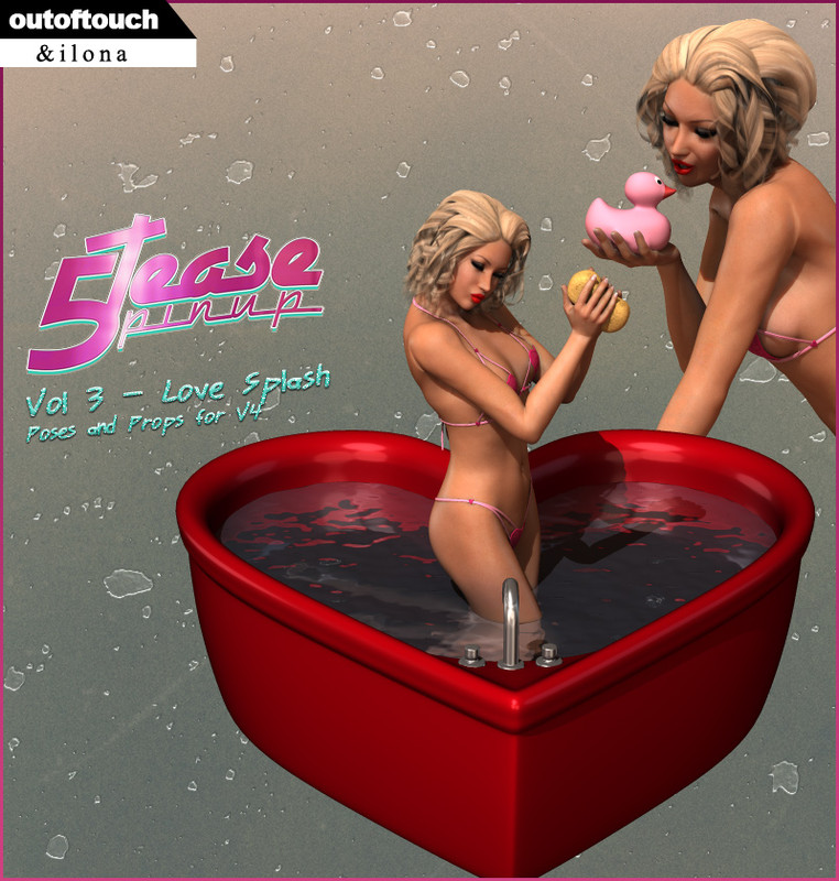 5TEASE PinUp Vol 3: Love Splash - Poses and Props for V4 by outoftouch