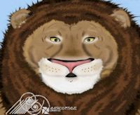 big cat male lion painting