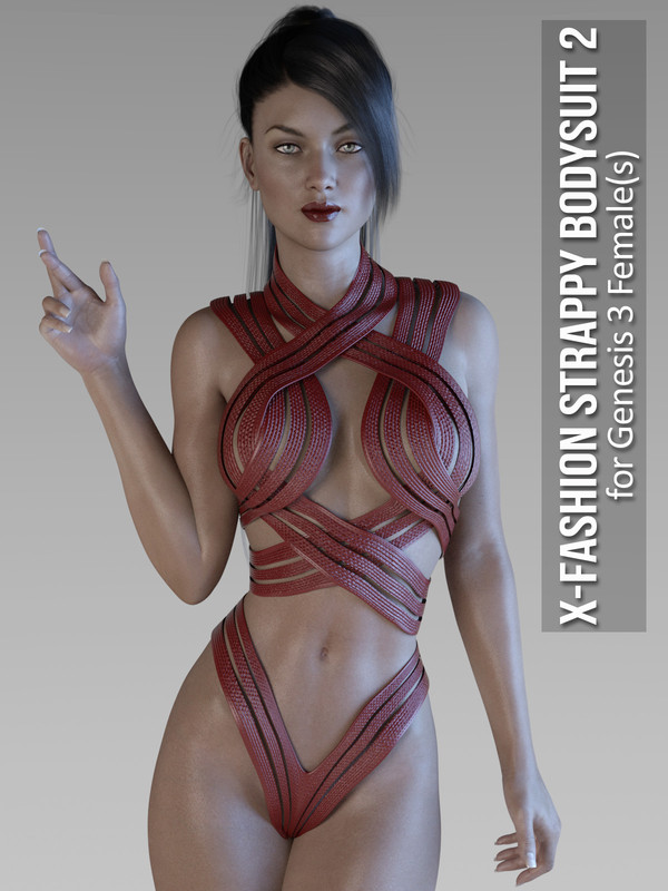 X-Fashion Strappy Bodysuit 2 for Genesis 3 Females