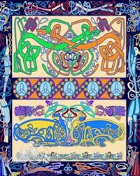 Celtic cats,dogs & birds knot painting