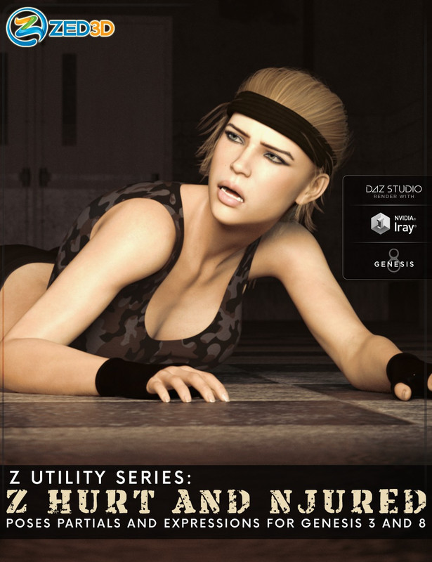 Z Utility Series: Hurt and Injured - Poses, Partials and Expressions for Genesis 3 and 8