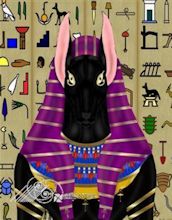 Egyptian god Anubis portrait painting