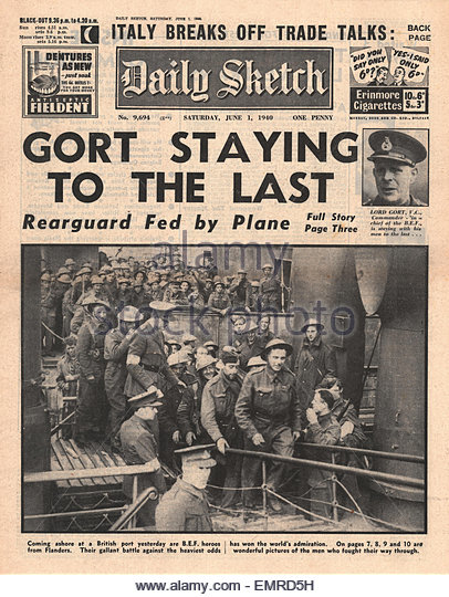 Las portadas de los periódicos estaban divididas entre defensores y detractores de las decisiones de Lord Gort en Dunkerque