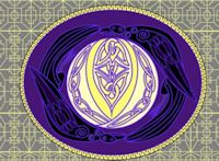 Celtic raven moon knot painting