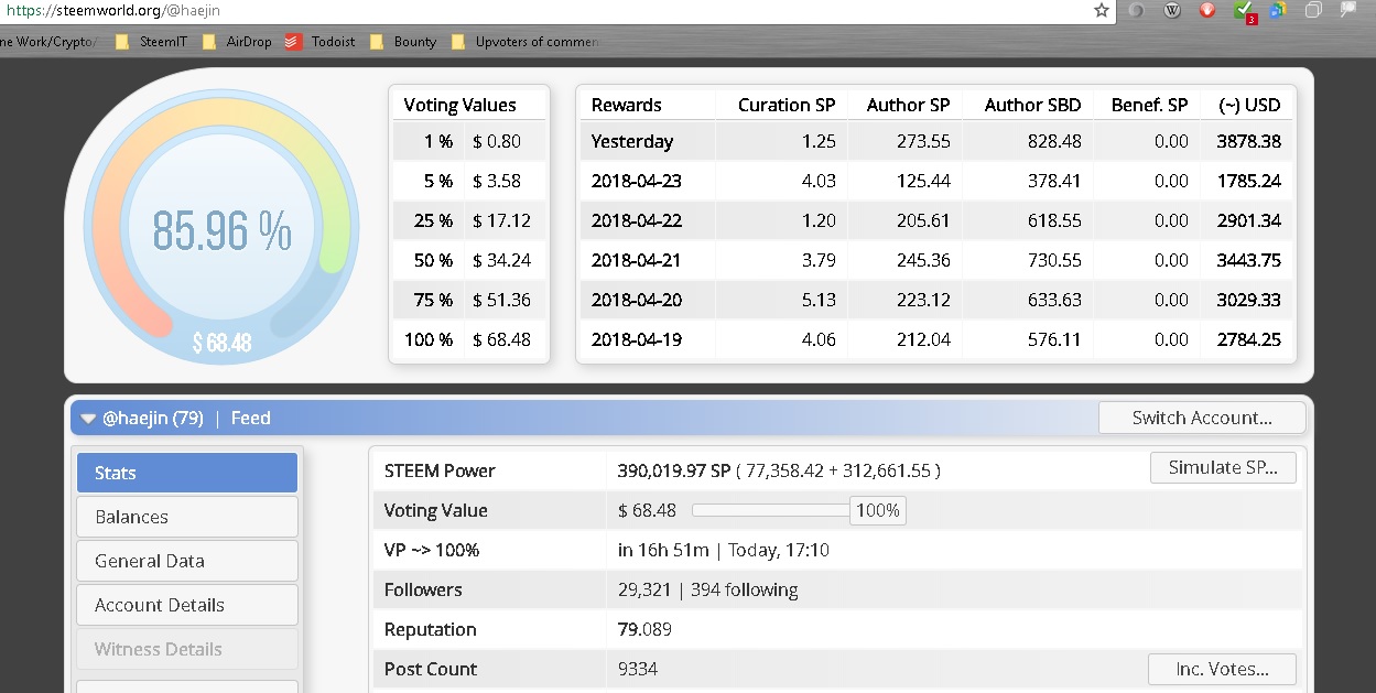 Screenshot steemworld heajin