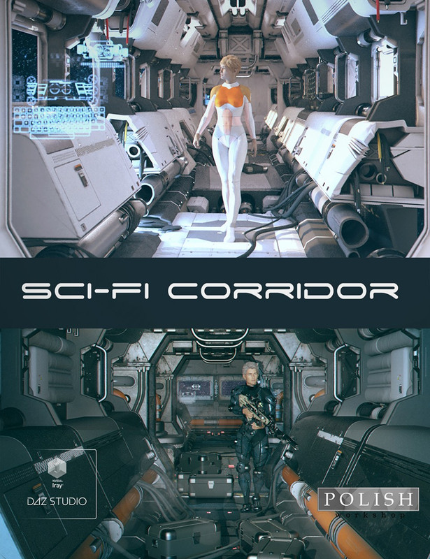 00 main sci fi corridor modular kit daz3d
