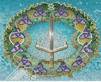 stained glass Celtic knot sword painting