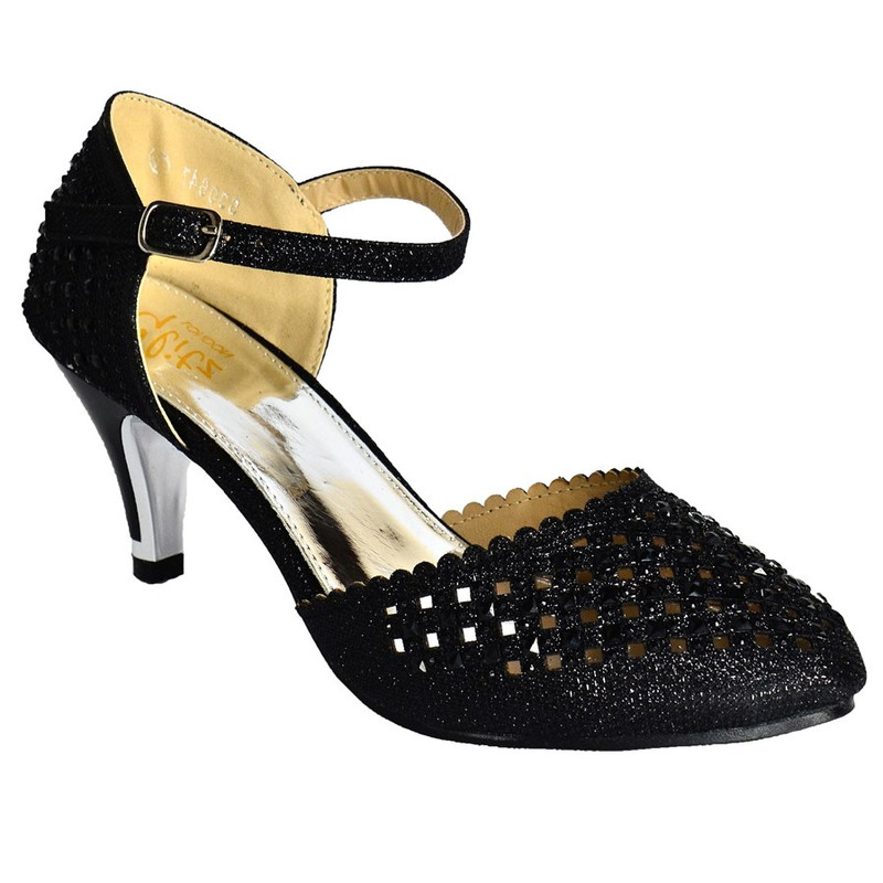 mid heel shoes with strap