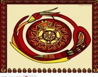 phoenix sun wheel Celtic knot painting