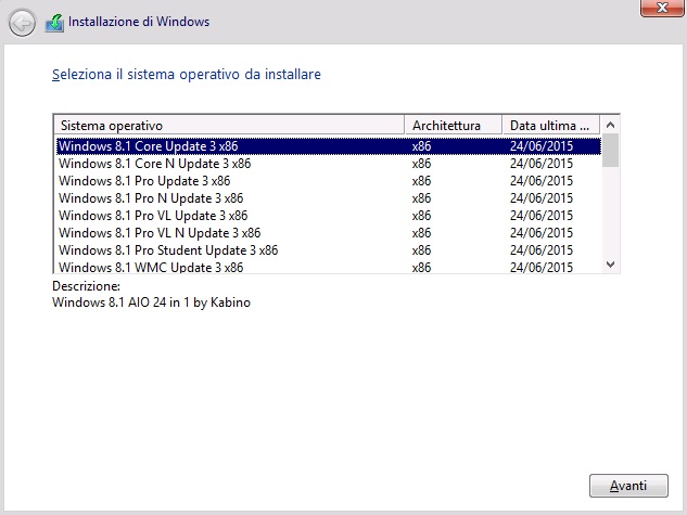 Microsoft Windows 8.1 AIO 24 in 1 Update 3 - Giugno 2015 - Ita